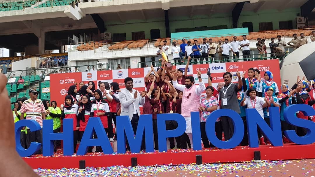 Special Olympics Malaysia Women Team at Podium after receiving medal